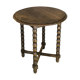 Vintage gueridon with beaded wooden legs.