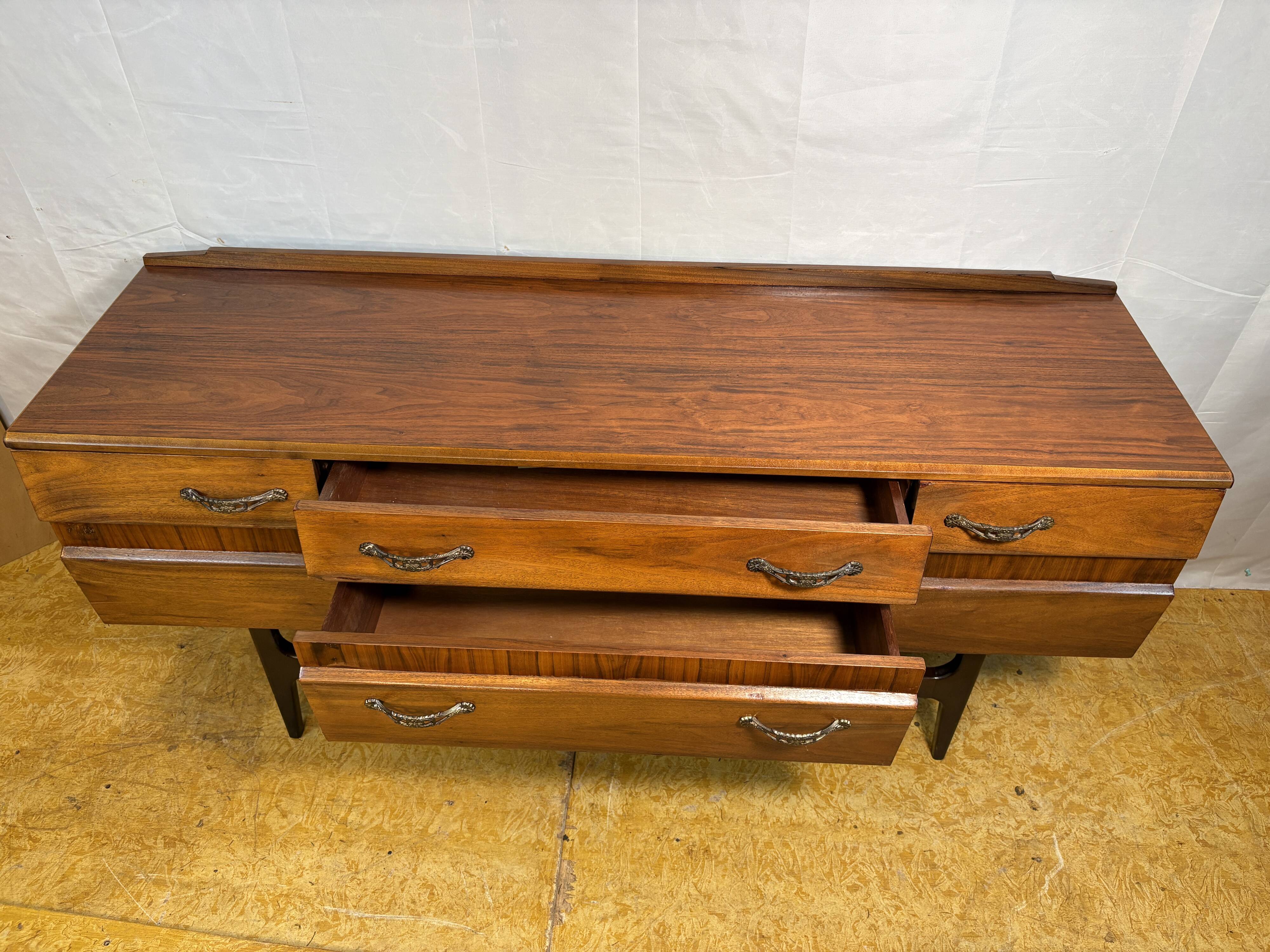 Mid-Century Retro Vintage Walnut Sideboard by Meredew 1960s  Sleek Design