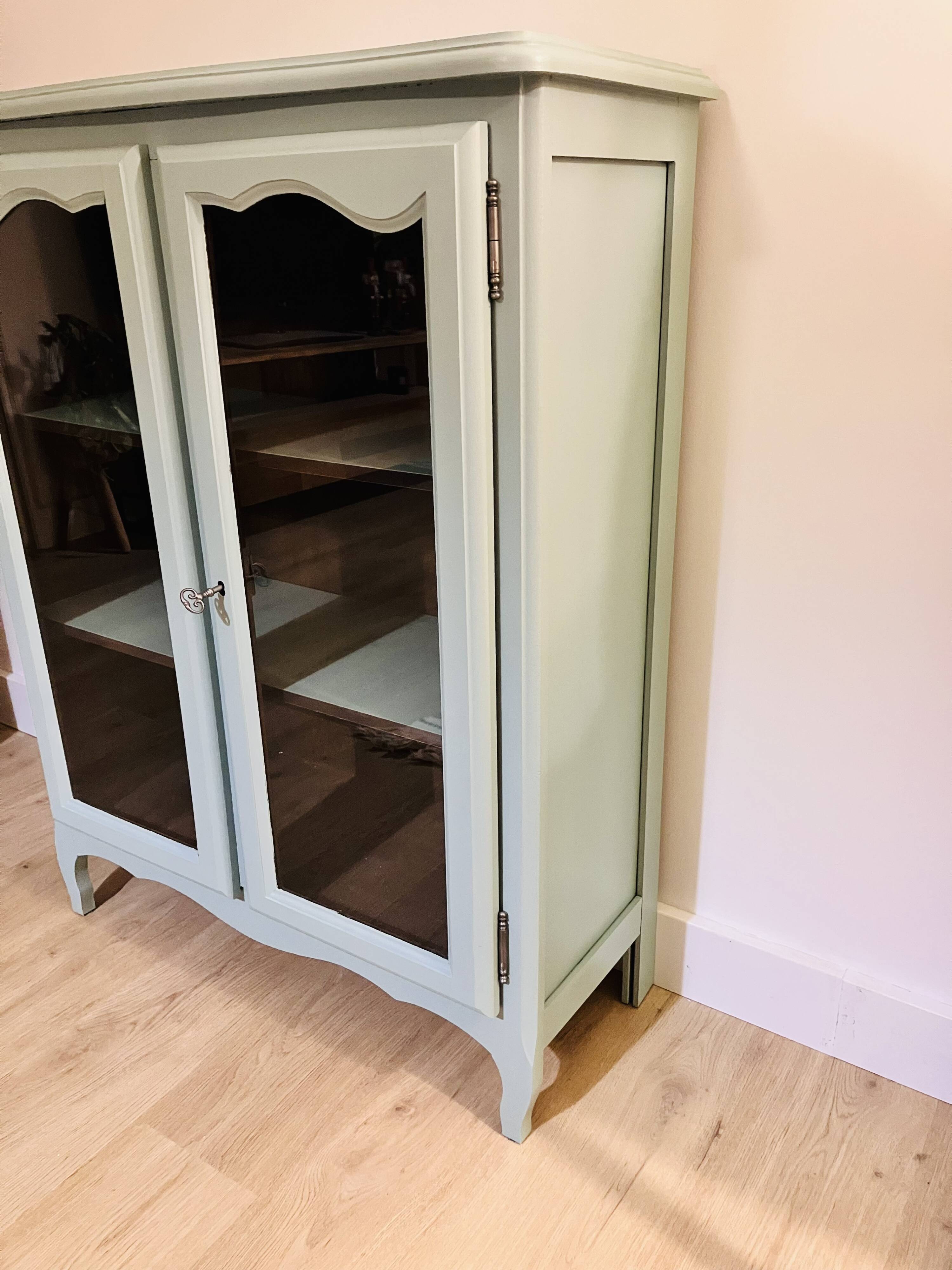 Painted wooden glass library