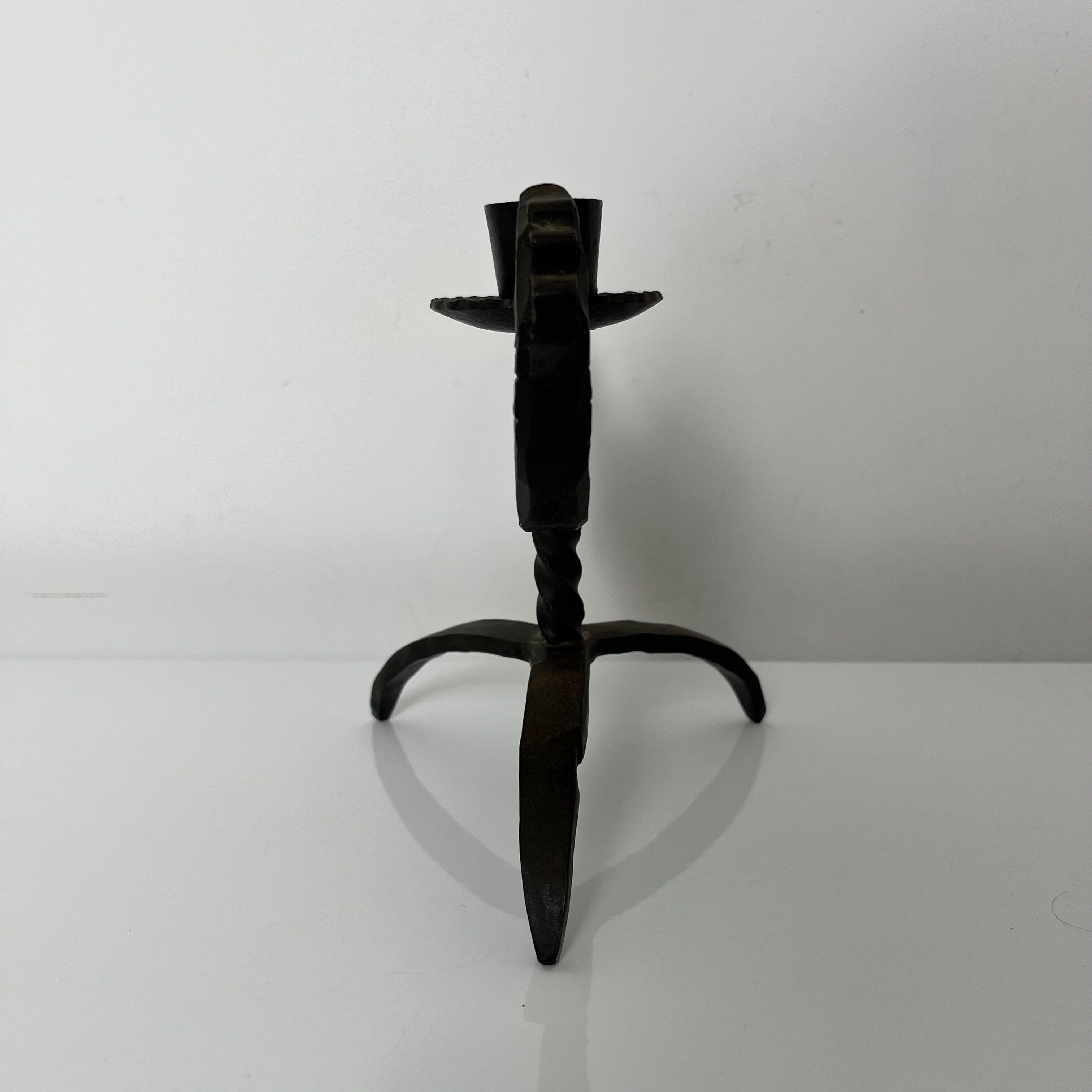 Zoomorphic dragon candle holder in wrought iron
