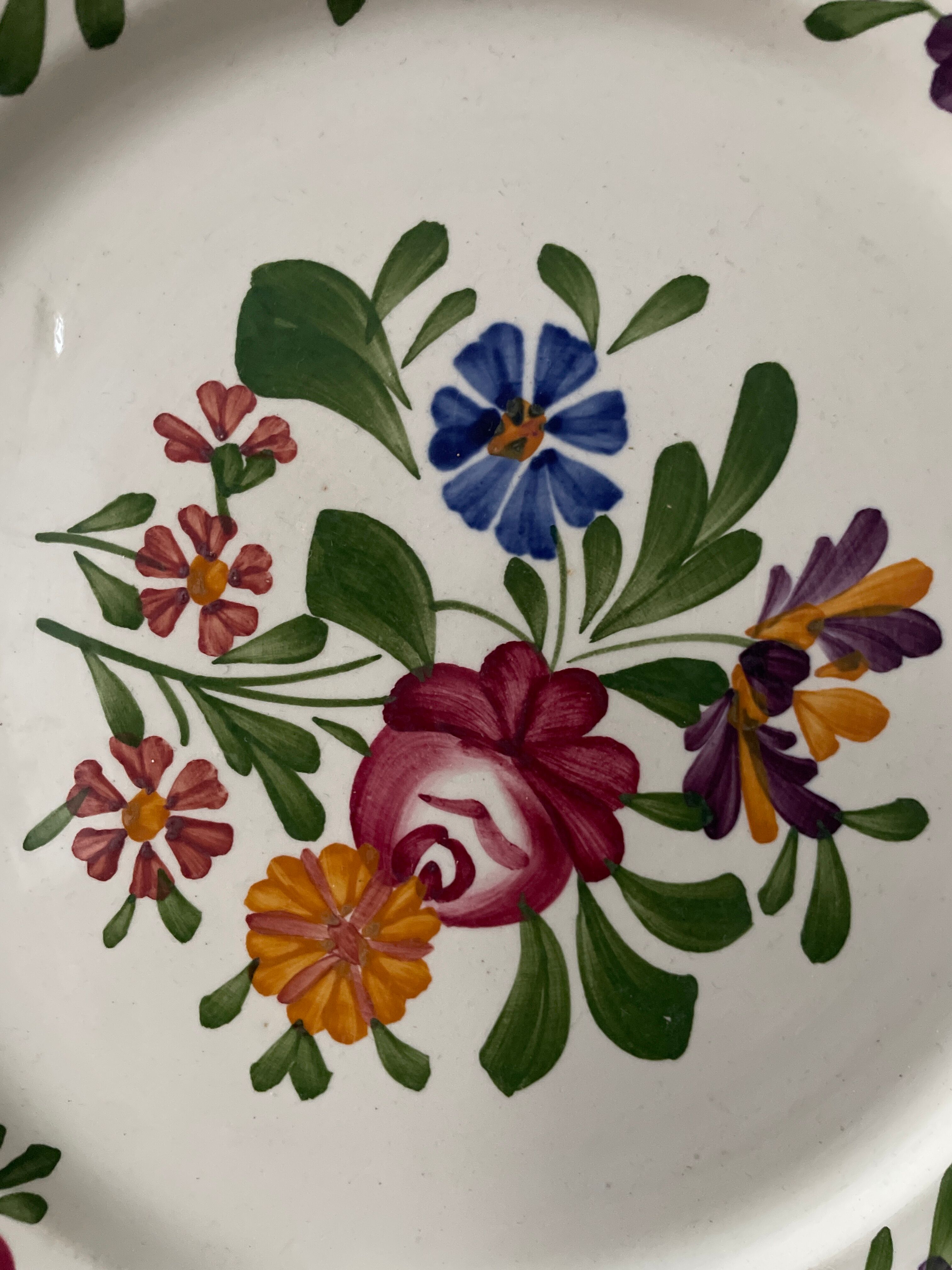 Set of 8 flat plates in Sarreguemines earthenware, model "Rusticana"