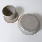 vintage stoneware water butter dish