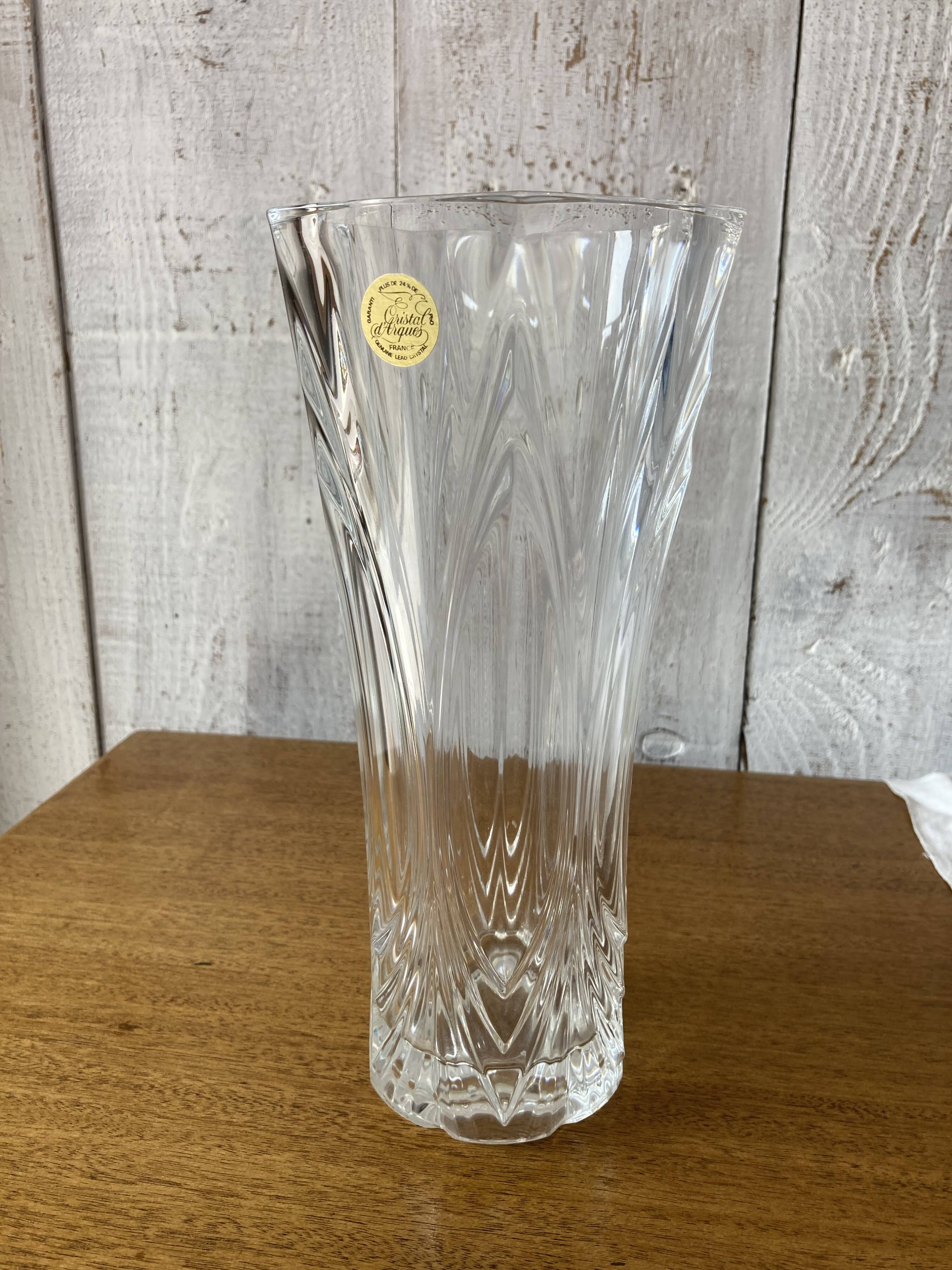 Chiseled crystal vase