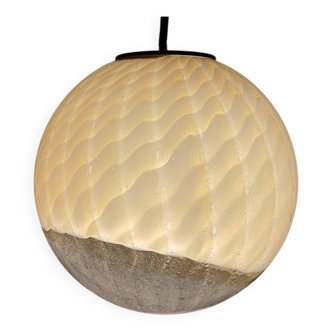 Large vintage Murano ball pendant lamp by Veart, Italy, 1970s.