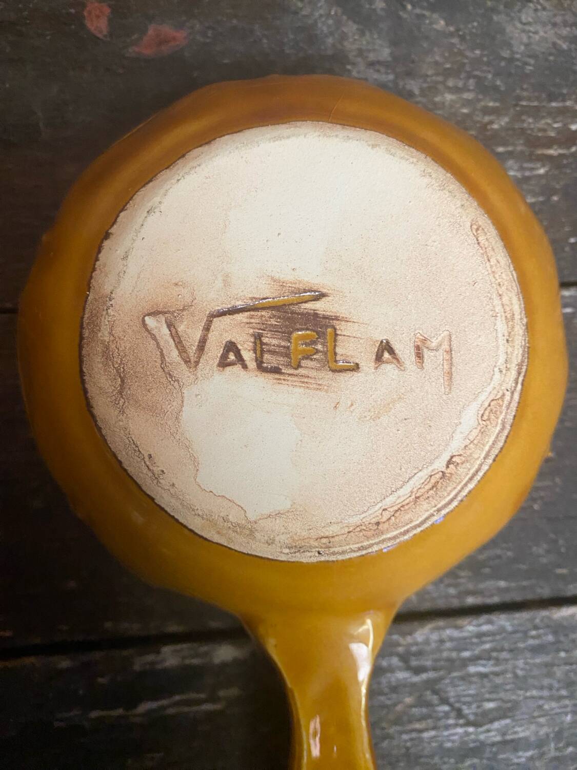 Lot of 6 Vallauris VALFLAM Vintage Enamelled Terracotta Pans #D