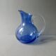 Blue bubble glass pitcher
