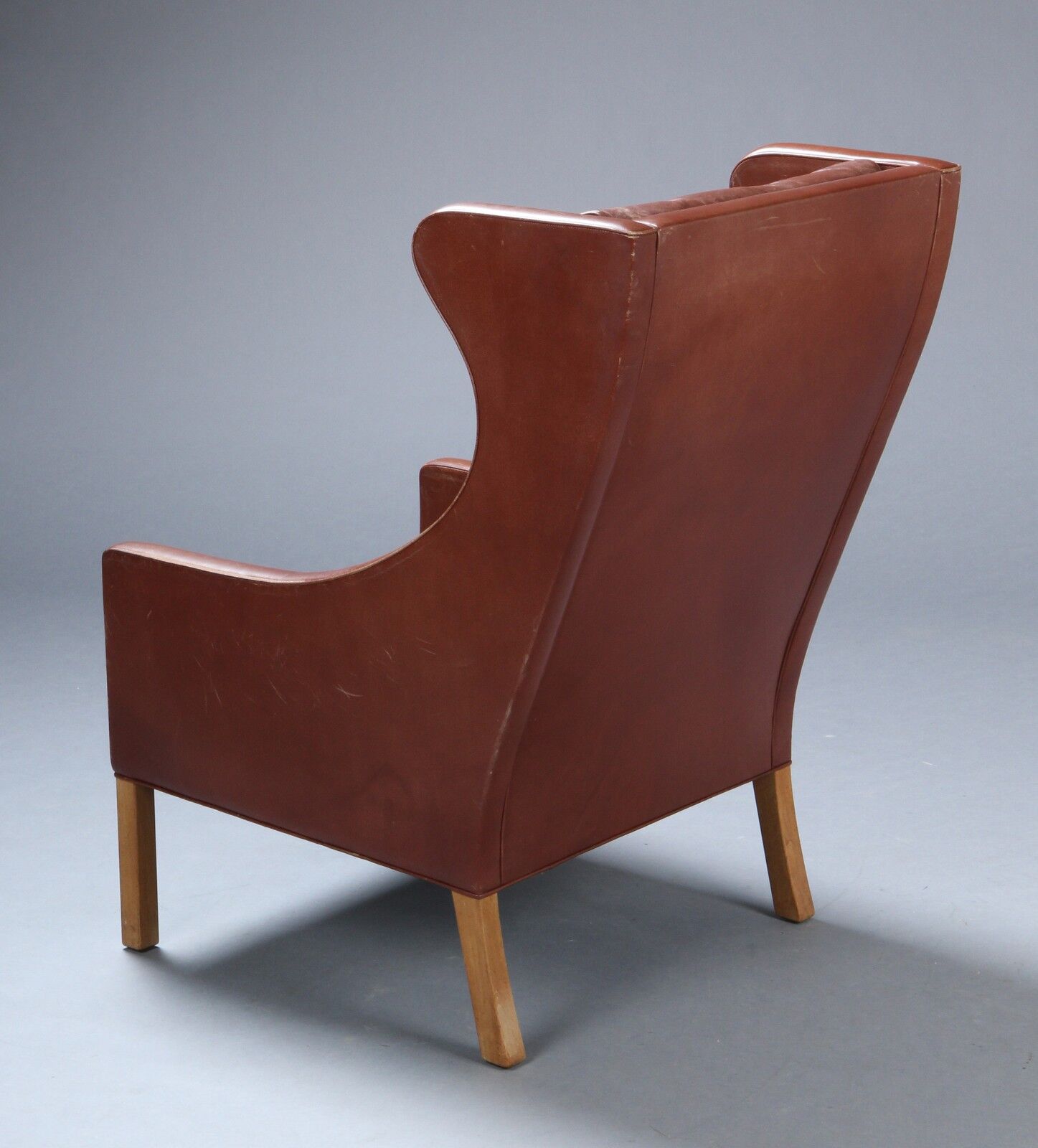 Børge Mogensen, Wing chair, model 2204, brown leather