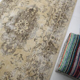 Classic beige & brown vintage rug, 211x155 cm