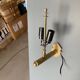 Italian Brass Sconces set of 12 with Satin Shades, 1980s