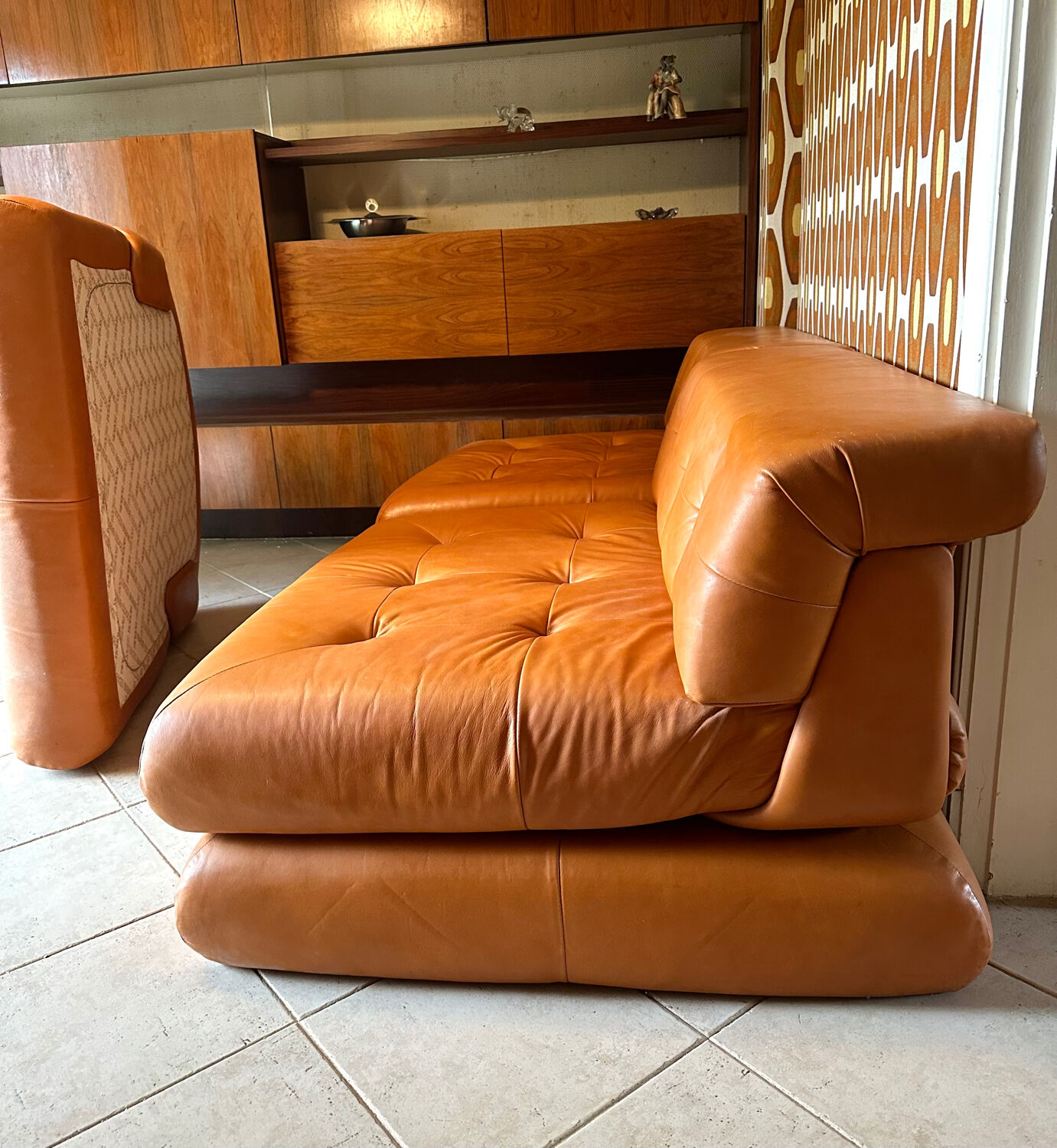 Mah Jongde Roche Bobois vintage leather lounge