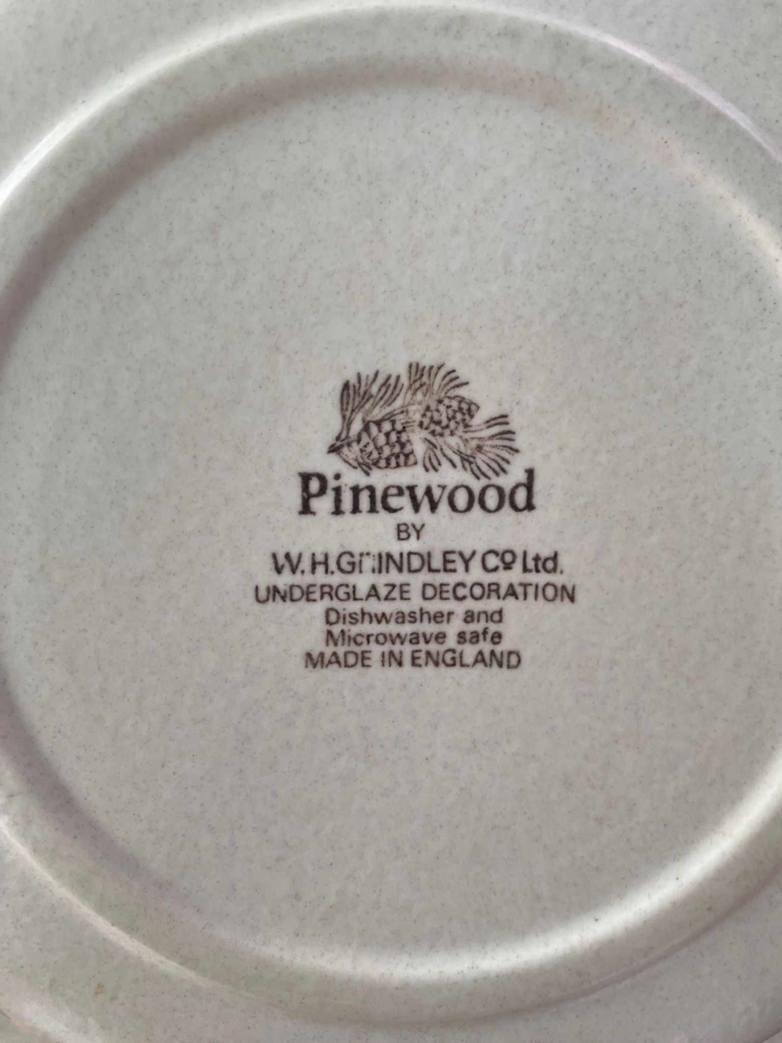 6 assiettes plates Pinewood vintage