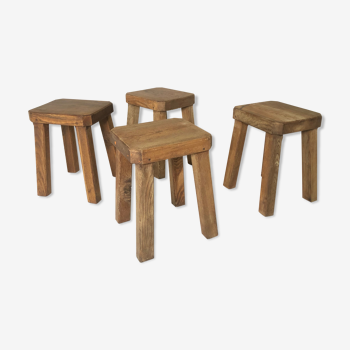 Set of four brutalist stools 1950