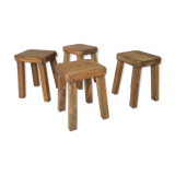 Set of four brutalist stools 1950