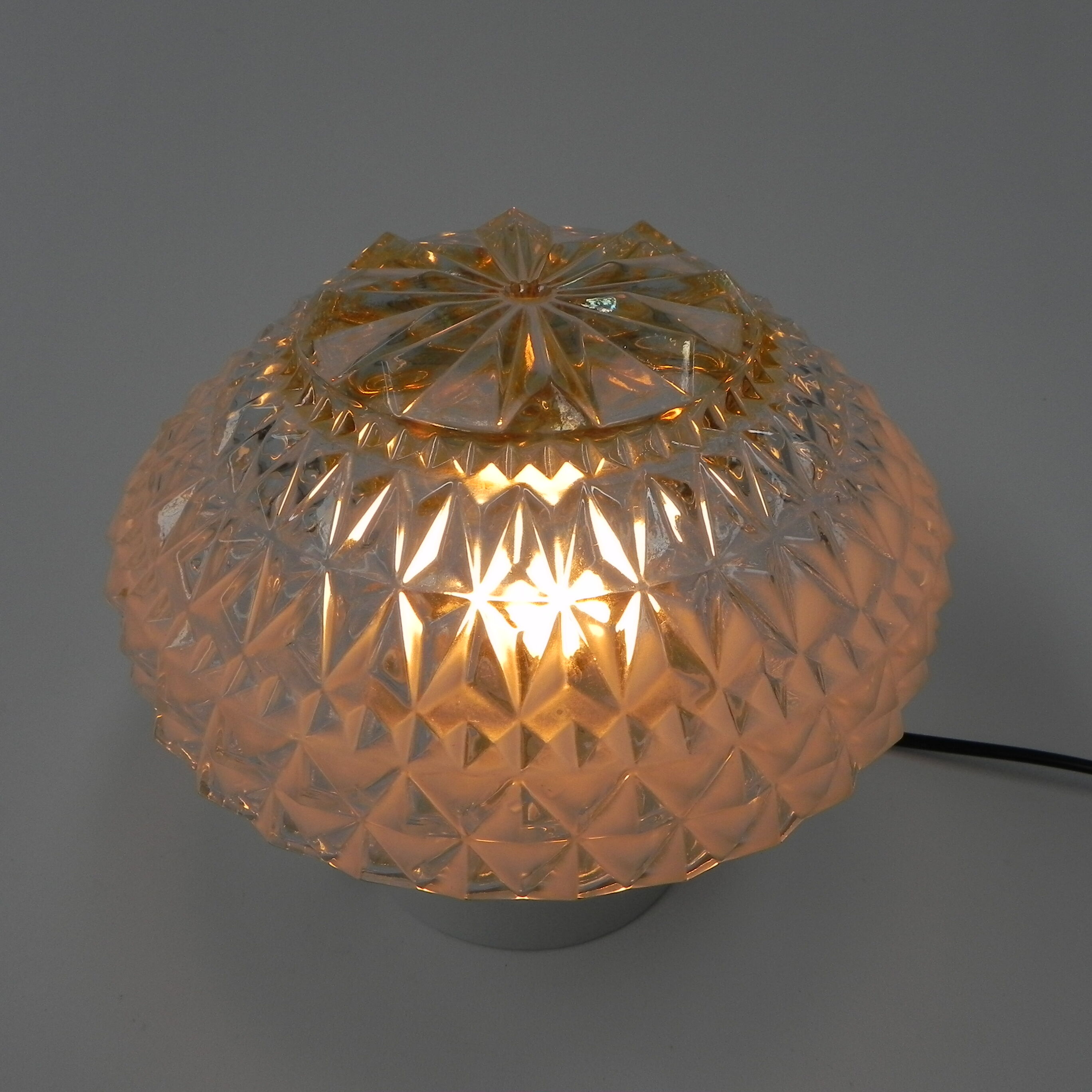 Vintage ceiling lamp with glass shade