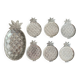 Set of pineapple coasters Silea silver-plated, 1970s