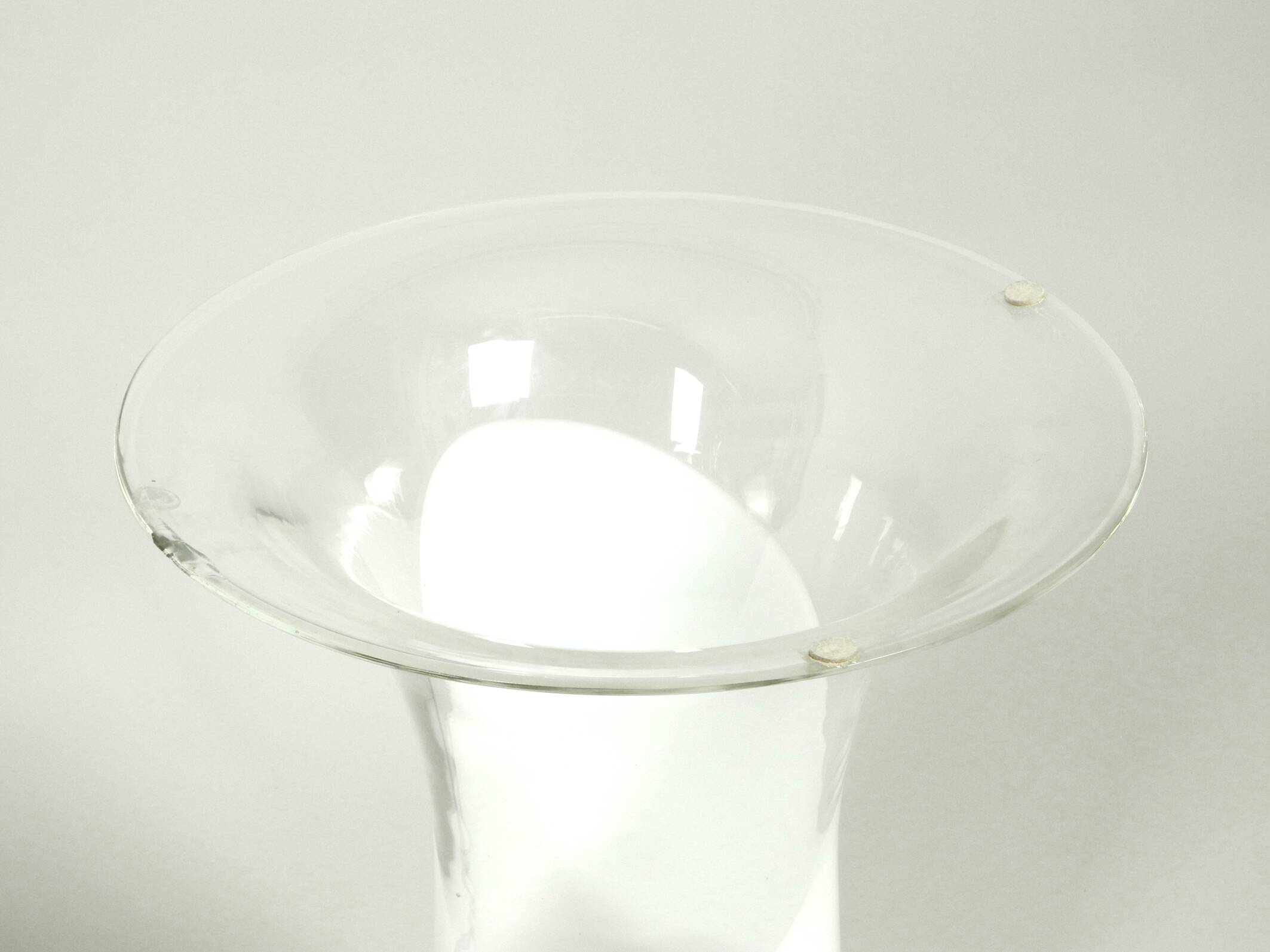 Huge 1960s italian two-piece Murano glass mushroom table lamp by Vistosi