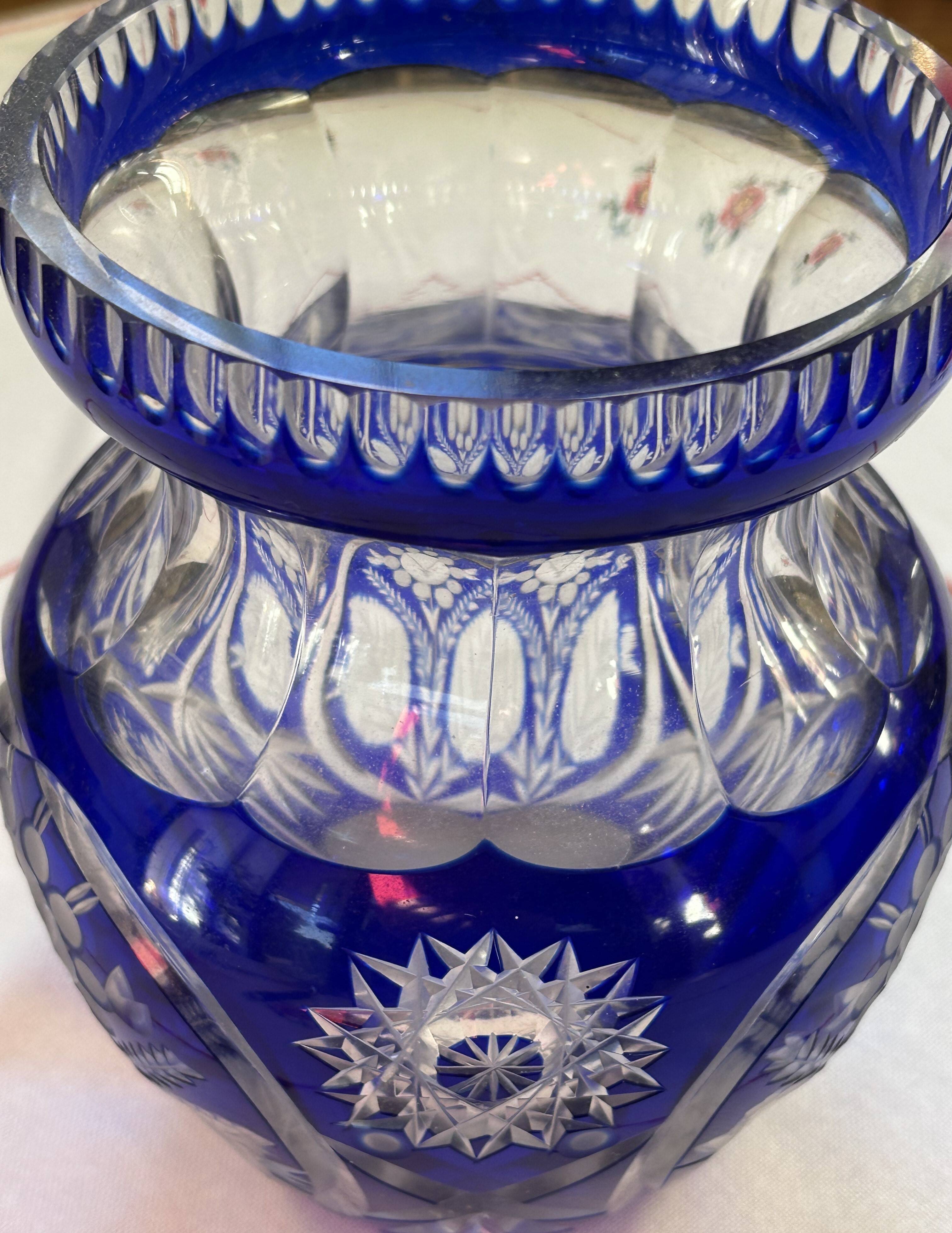 Crystal vase, Bohemian, cut.