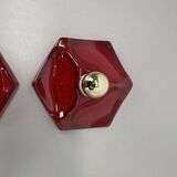 Set of Two SPACE AGE Ceramic Fat Lava Wall Lights by Hustadt Lights Germany
