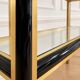 Vintage black and gold console with two glass shelves – 70s/80s