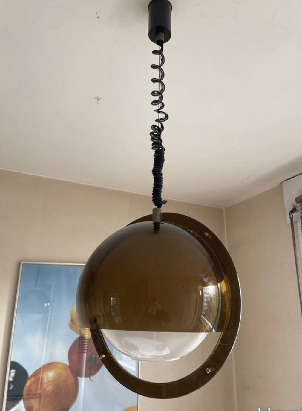 Harvey Guzzini “Brumbry” Pendant Lamp – Luigi Massoni, Italy 1970s