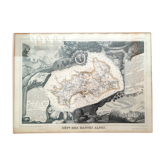 Map of the Hautes-Alpes department - Engraved by Schmit, after Levasseur - Imprimerie Lemercier -
