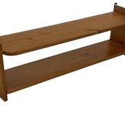 Vintage wooden wall shelve rack in pinewood minimalist design