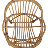 Duo of rattan shell armchairs 1970