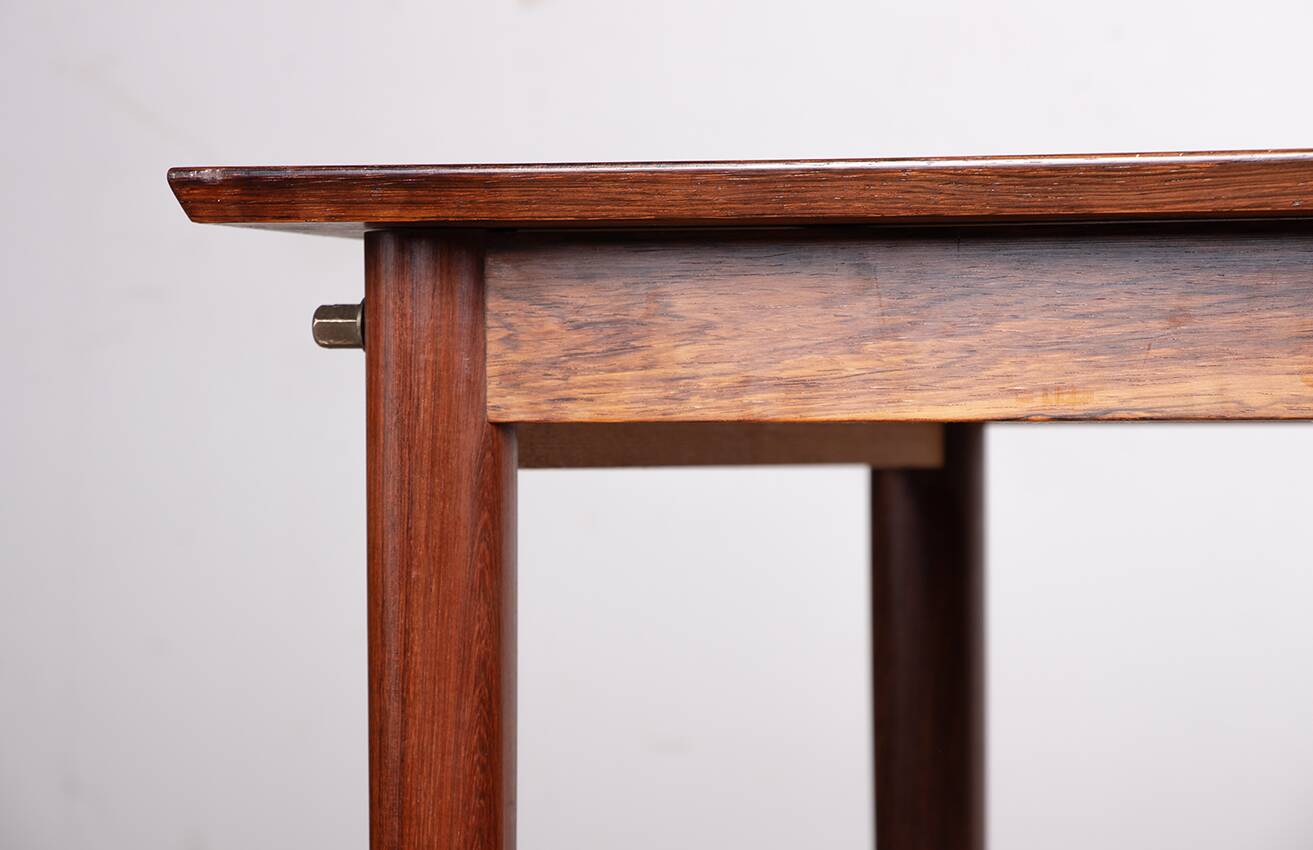 Danish extendable desk, Rosewood and Brass, model OS 51, Arne Vodder.