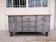 Antique workshop workbench, vintage, metal and wood