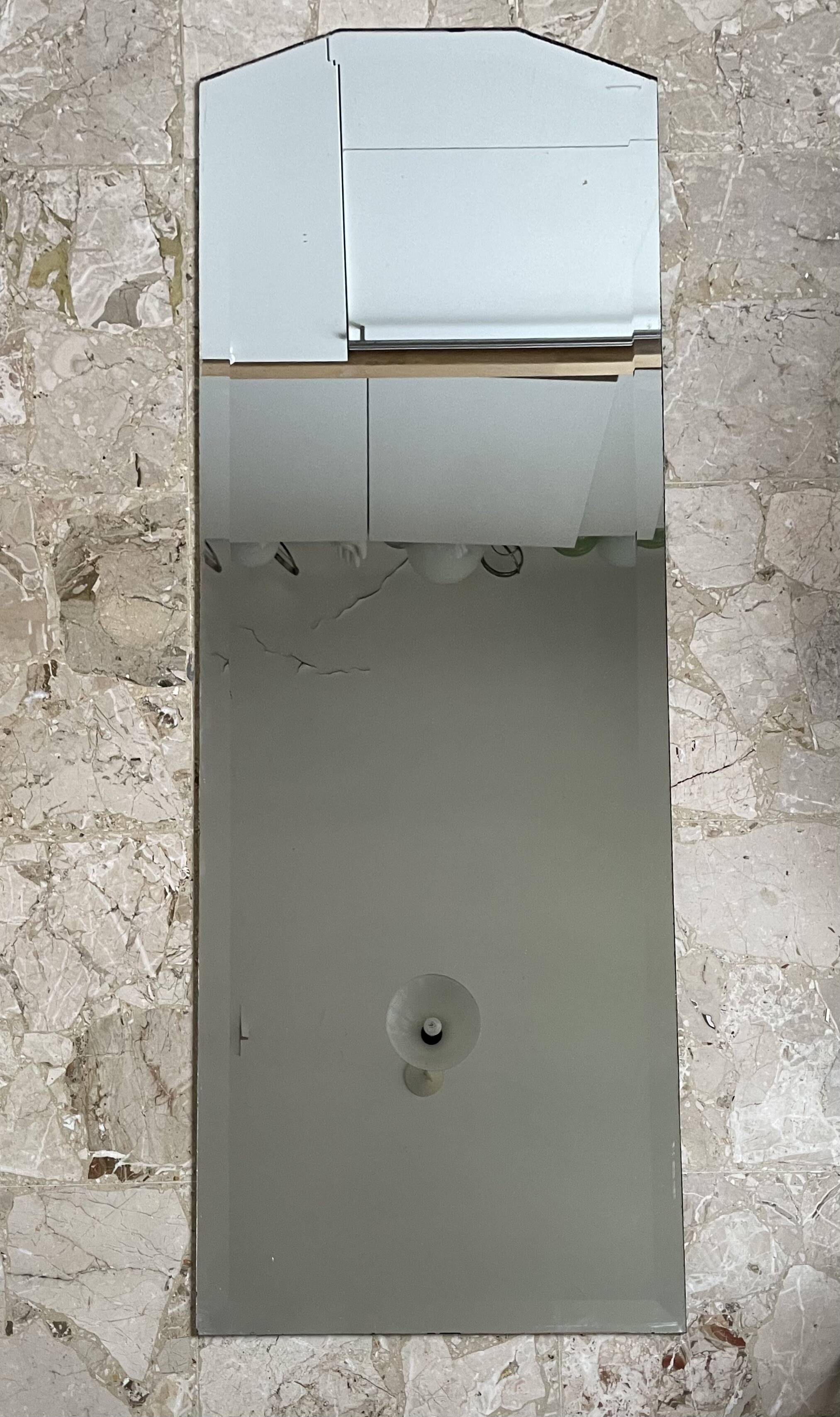 Large antique beveled mirror 54x153cm