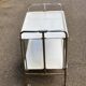 Desserte pliable en acier et bois blanc sur roulettes