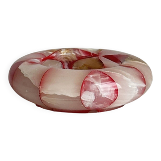 Ashtray in natural pink alabaster