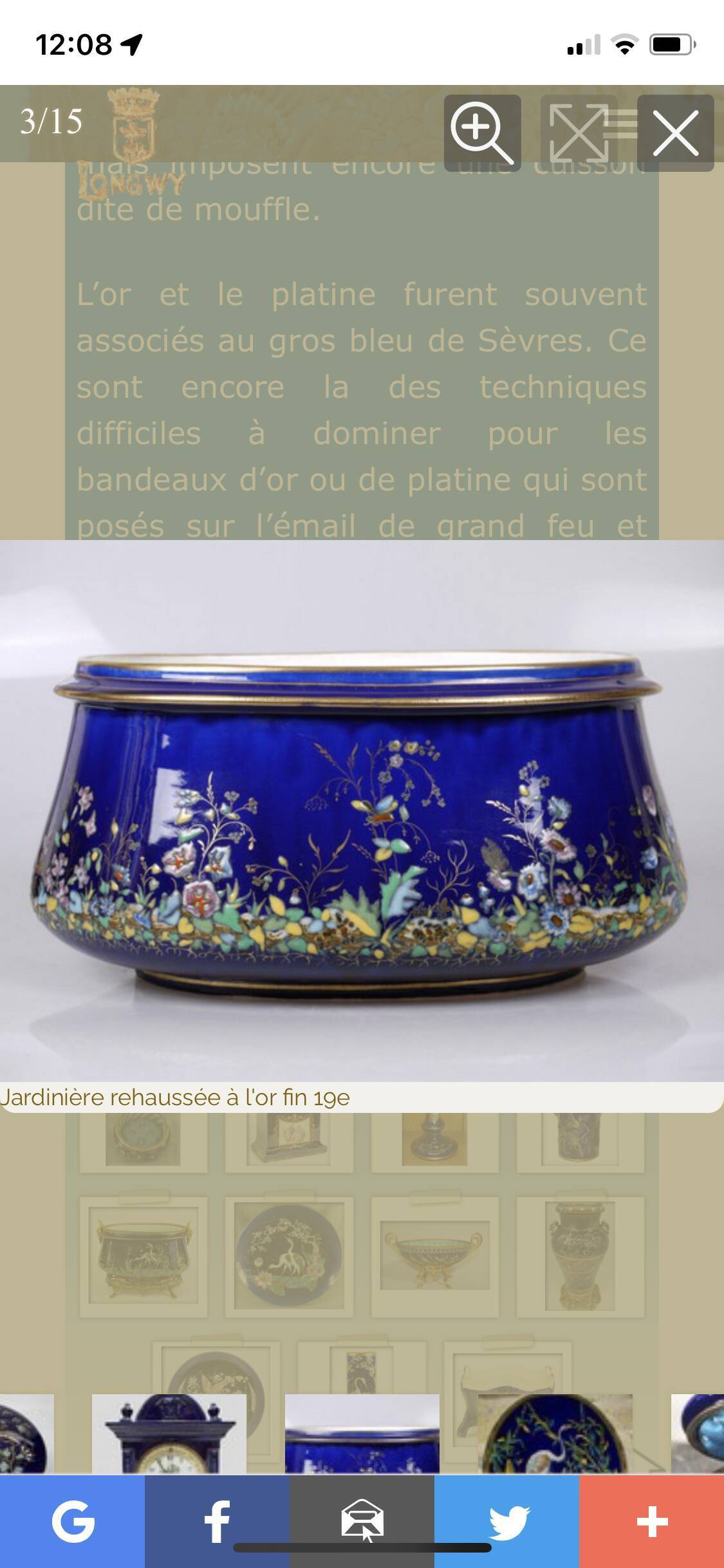 Planter signed Longwy late 19th