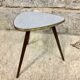 Small triangular gerdone small grey coffee table vintage tripod door midcentury plant 1950 old