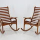 Paire de rocking chairs en hêtre rares des années 1960 par ULUV, Tchécoslovaquie