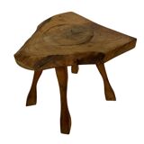Vintage wooden side table  natural design small table