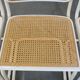Lot de 4 chaises de salle à manger blanches au design vintage dans le style de Marcel Breuer avec assise en osier