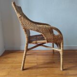 Fauteuil vintage en rotin de Maria Vinka pour Ikéa