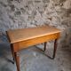 Vintage beech desk with a linoleum top and drawer.