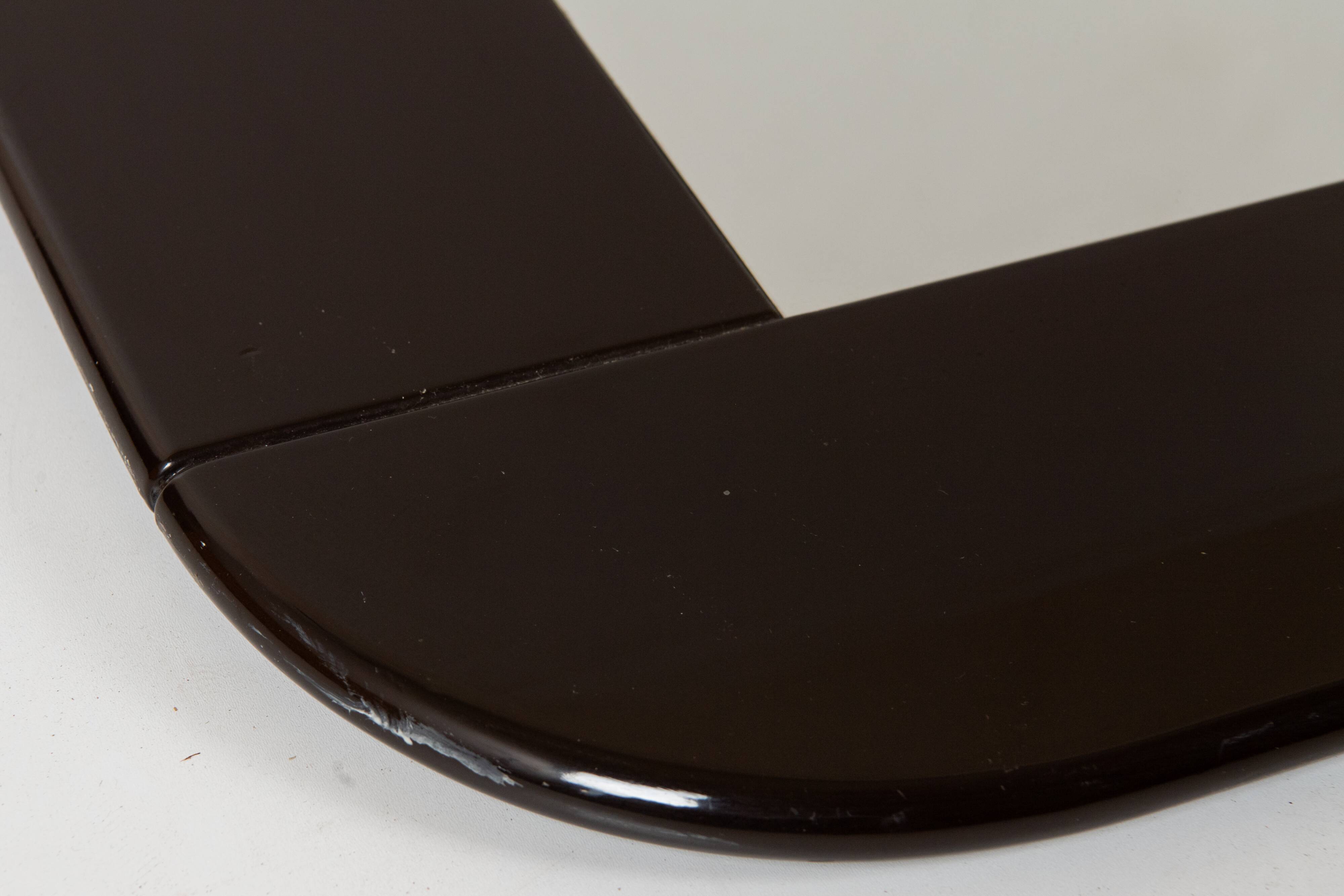 1980s vintage black square mirror