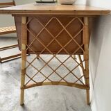 Louis Sognot rattan desk and its chair