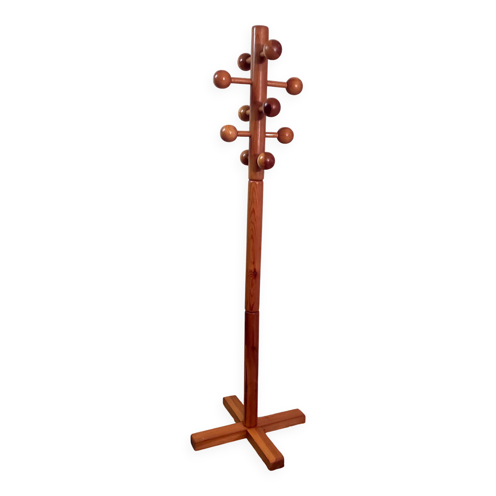 Modernist coat rack in solid wood - mid 20th century.