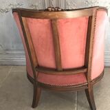Velvet shepherdess armchair