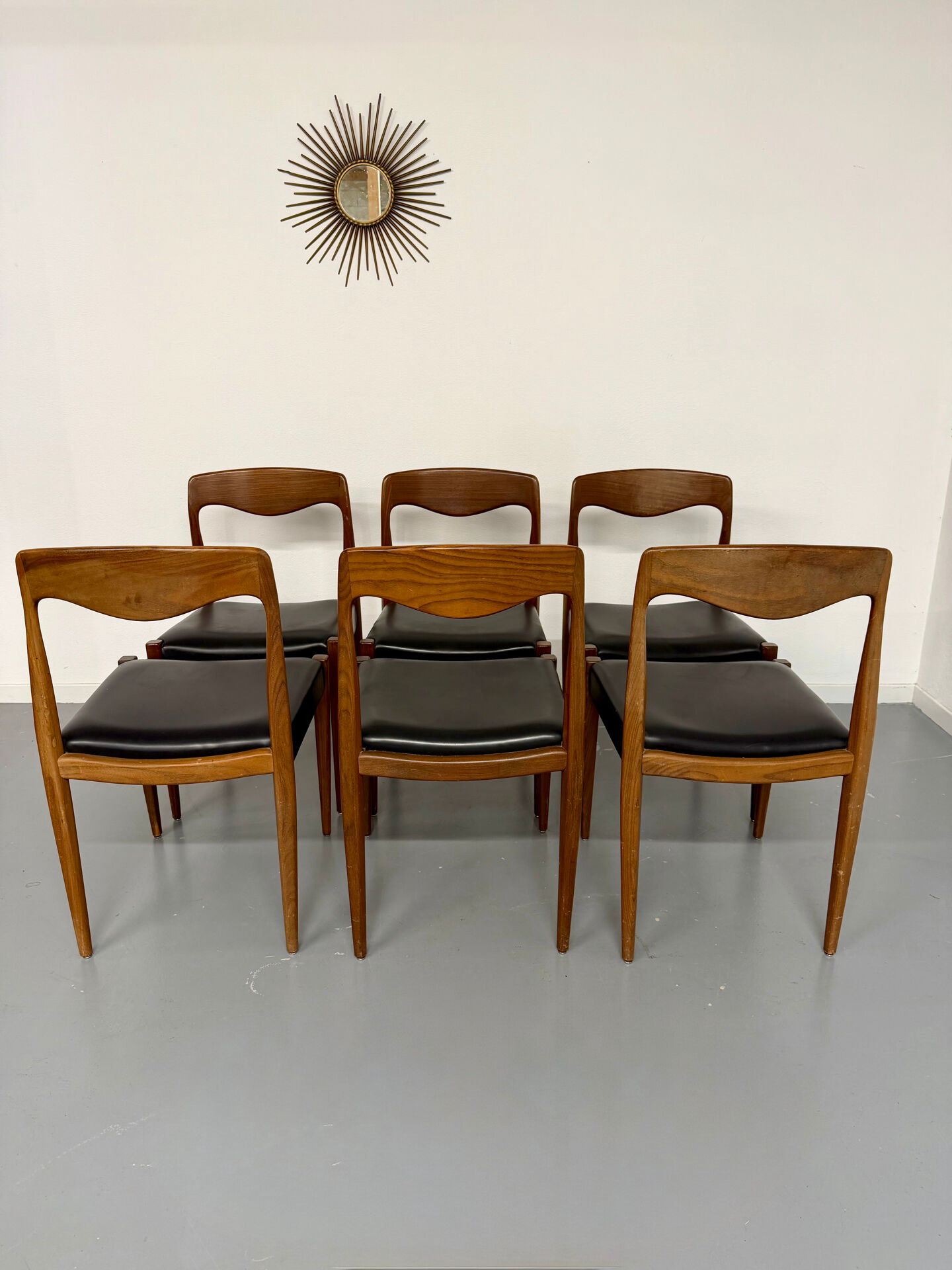 Lot of 6 chairs model 71 Scandinavian design Niels Otto Møller teak an60