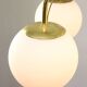 Vintage Golden & Opaline Glass 5-Arm Chandelier, 70s