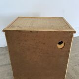 Pair of bamboo and braided rattan bedsides