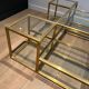 Important brass coffee table with multiple levels.