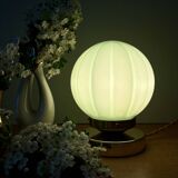 Vintage mint green opaline globe table lamp