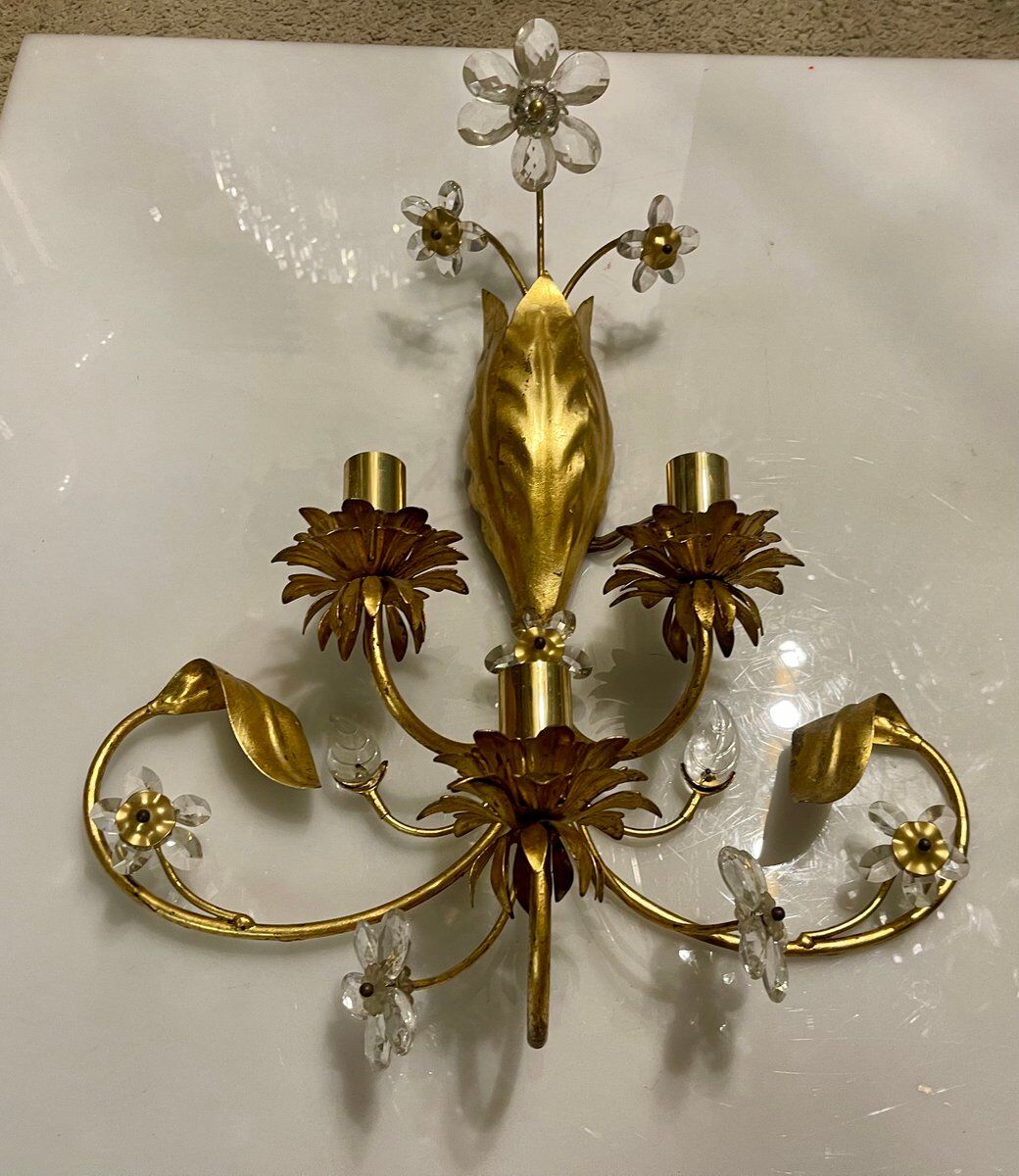 Gilded murano glass sconce