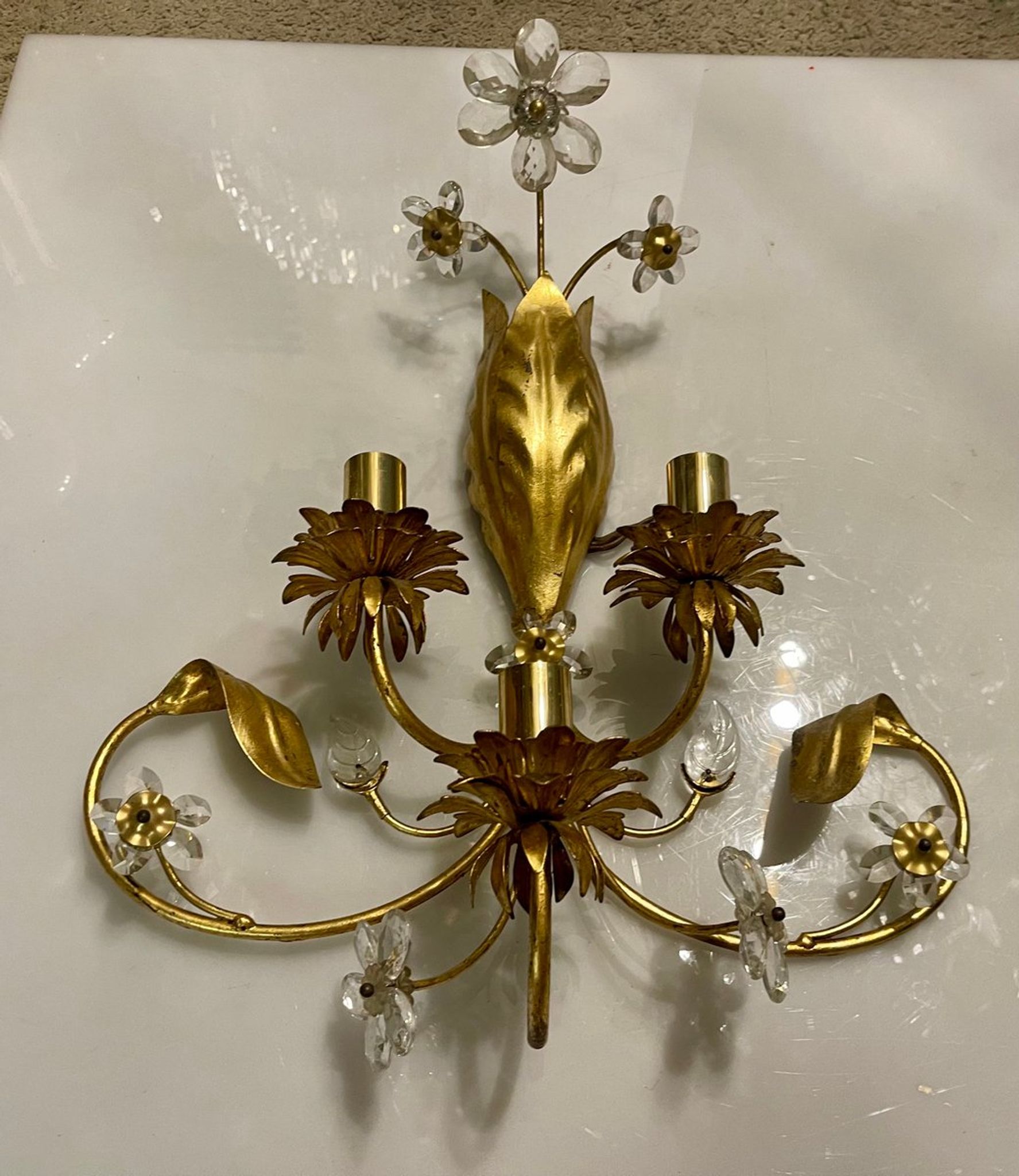 Gilded murano glass sconce